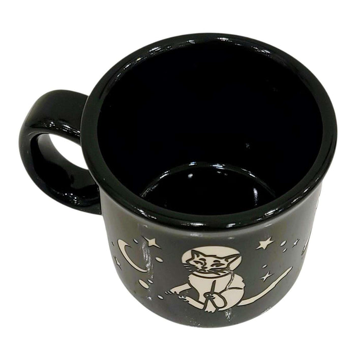 Mug - 14oz - Space Cat Camp Mug (Black) by Bread and Badger
