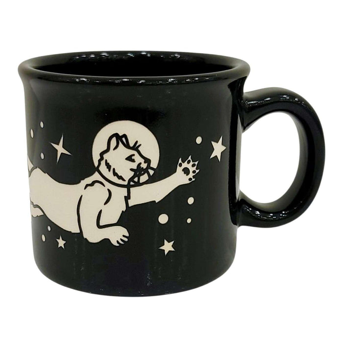 Mug - 14oz - Space Cat Camp Mug (Black) by Bread and Badger