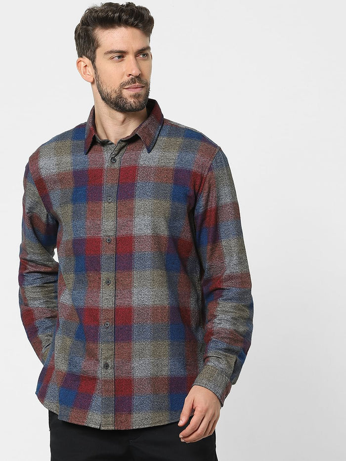 Multi-Coloured Check Organic Cotton Full Sleeves Shirt