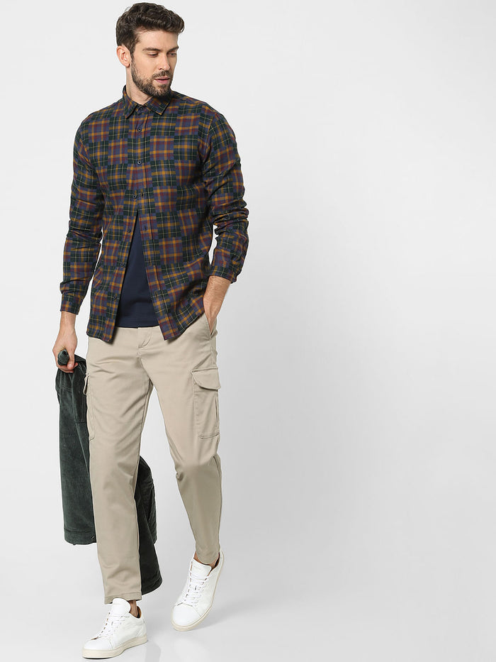 Multi-Coloured Check Organic Cotton Full Sleeves Shirt