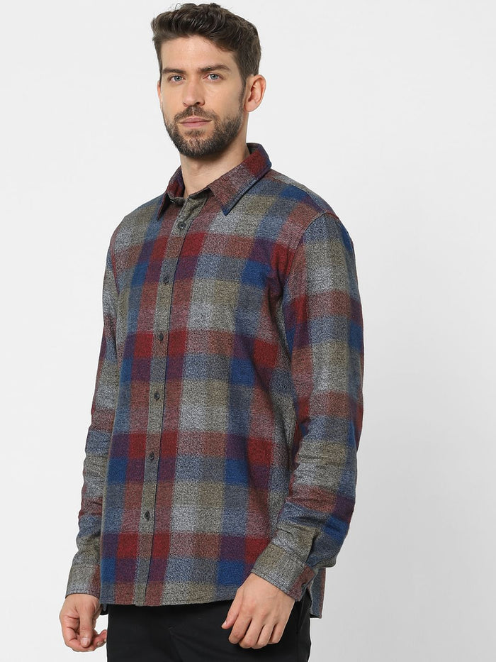 Multi-Coloured Check Organic Cotton Full Sleeves Shirt