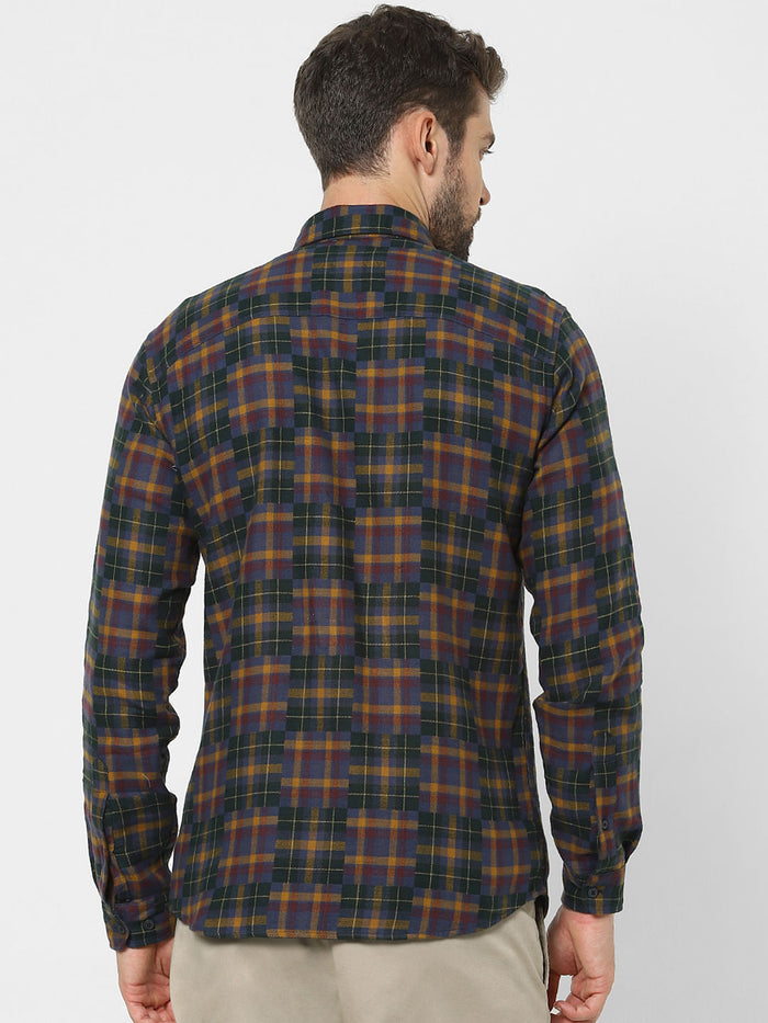 Multi-Coloured Check Organic Cotton Full Sleeves Shirt