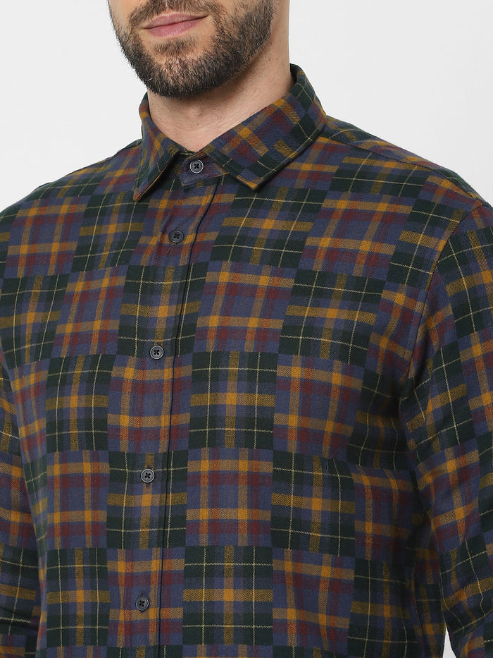 Multi-Coloured Check Organic Cotton Full Sleeves Shirt