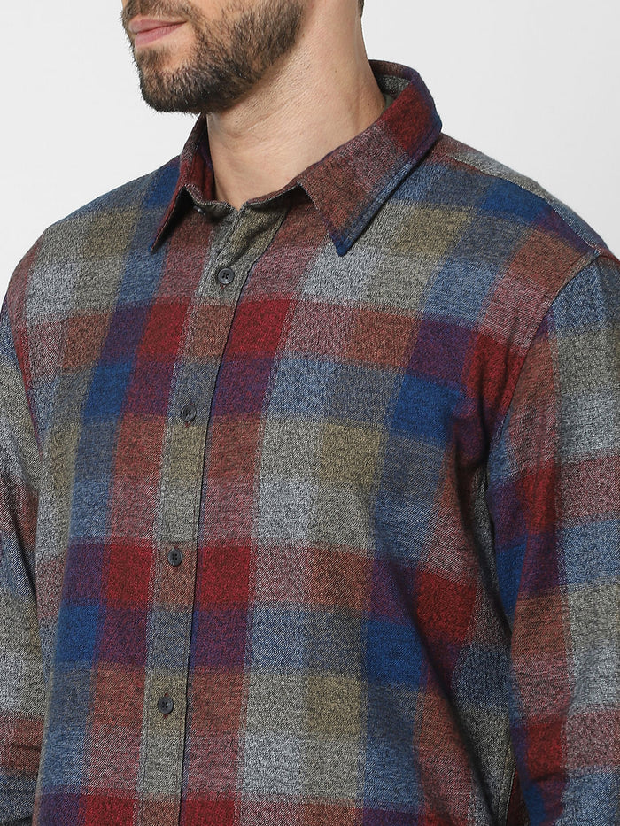 Multi-Coloured Check Organic Cotton Full Sleeves Shirt