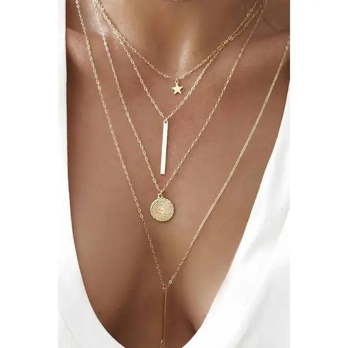 Multi-Layered Star Pendant Necklace