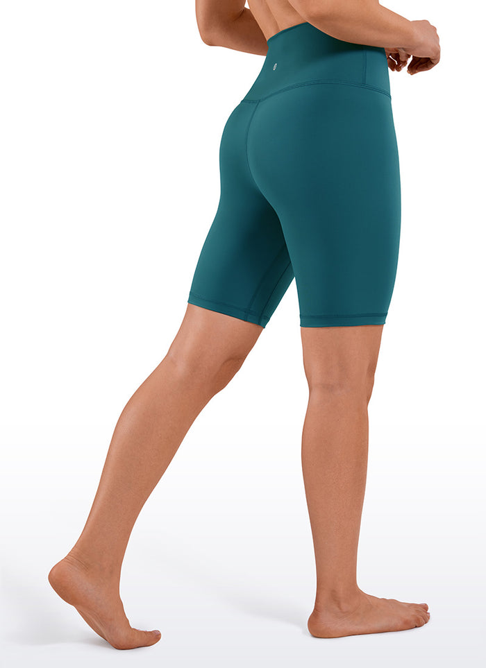 CRZ YOGA Women's Yoga High Rise Biker Shorts Nakedfeel Shorts 8'' Borealis Green