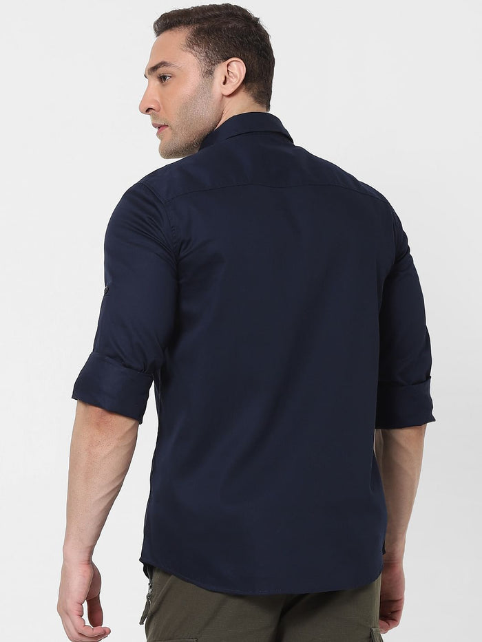 Navy Blue Full Sleeves Shirt