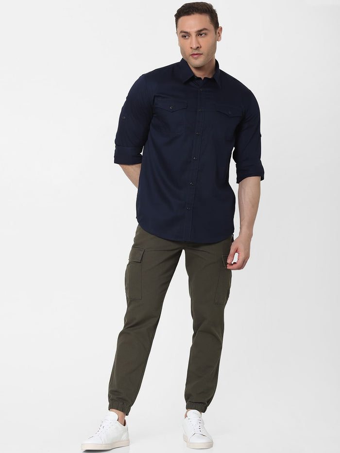 Navy Blue Full Sleeves Shirt