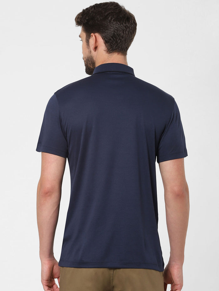 Navy Blue Polo Neck T-Shirt