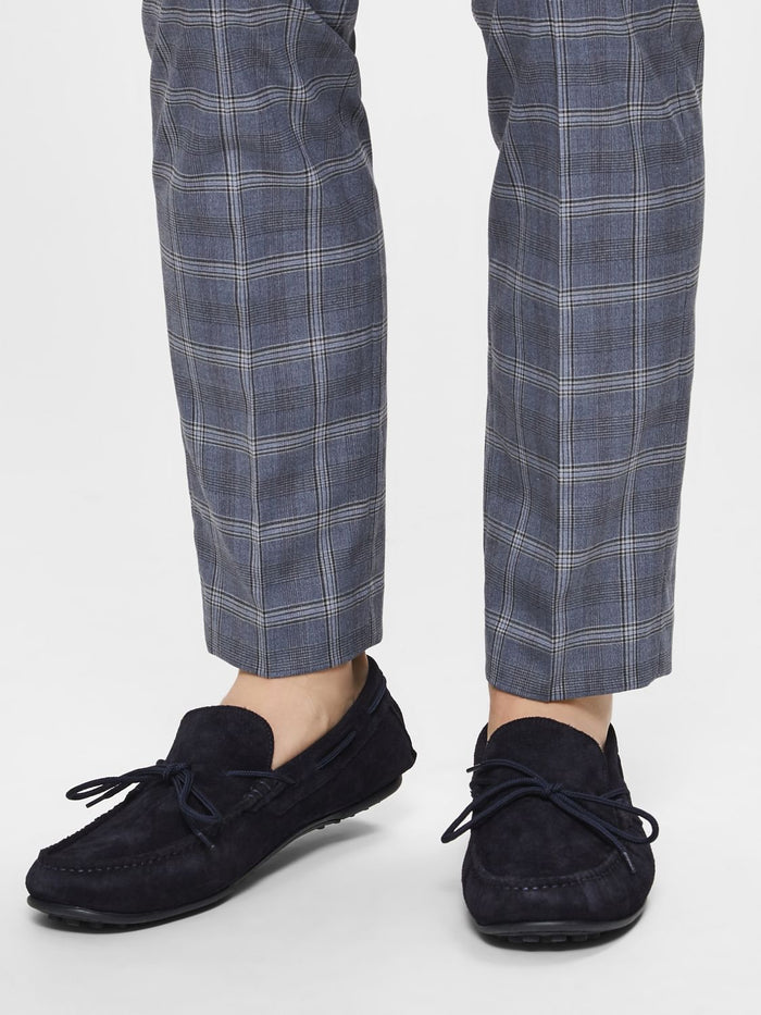Navy Blue Suede Loafers