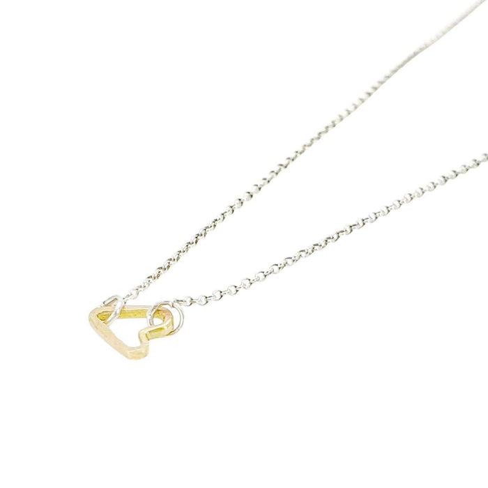Necklace - Heart Cutout in 14k Yellow Gold with Sterling Silver Chain by Michelle Chang