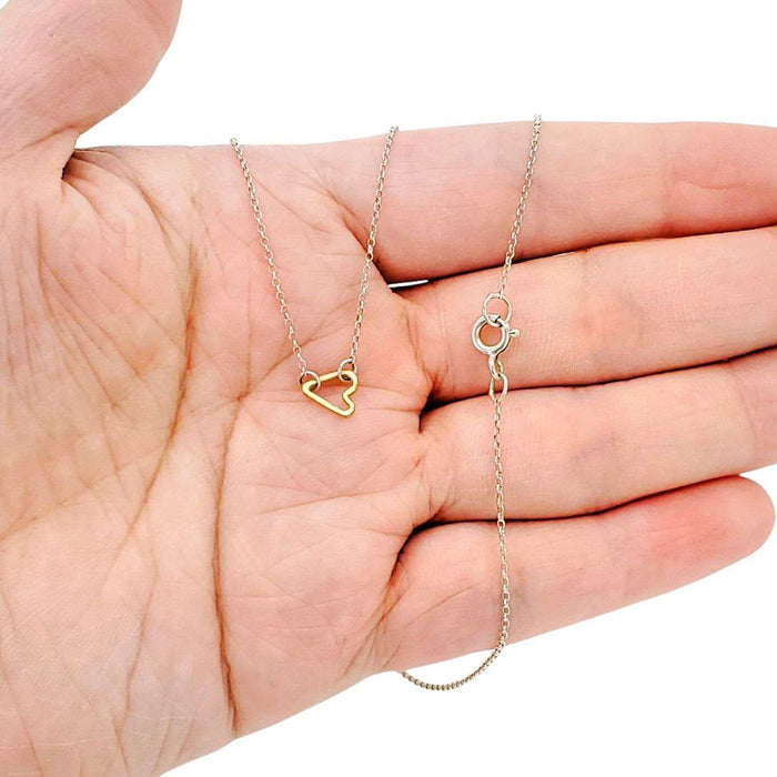 Necklace - Heart Cutout in 14k Yellow Gold with Sterling Silver Chain by Michelle Chang