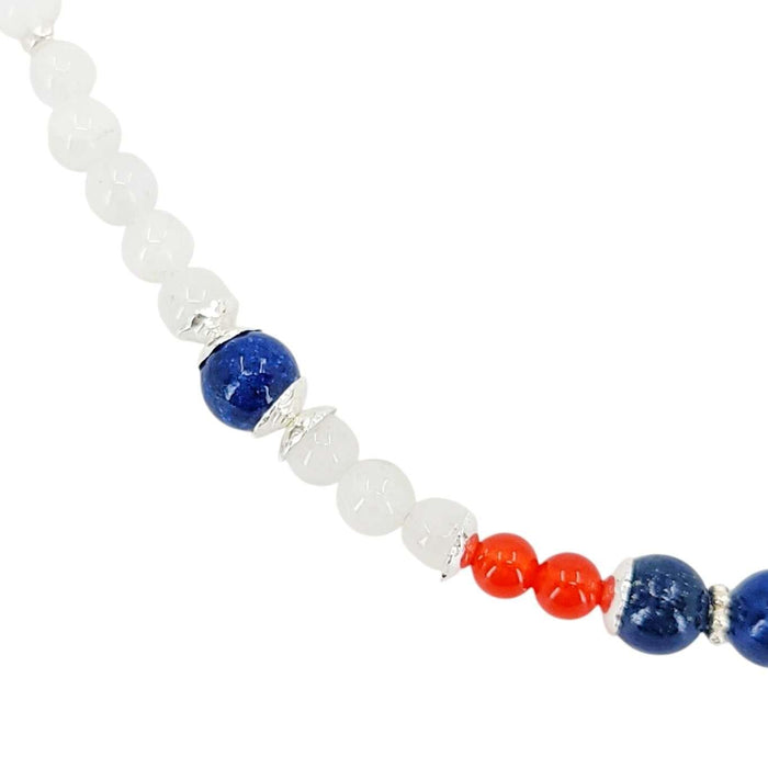 Necklace - Mixed Stone Bead Chain (Lapis, Moonstone, Red Jade, Sterling Silver) by Tiny Aloha