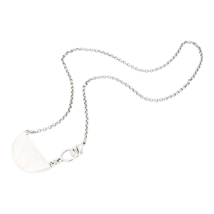 Necklace - Peeking Black Cat Resin Half-Round (Antiqued Silver) by Christine Stoll |Altered Relics