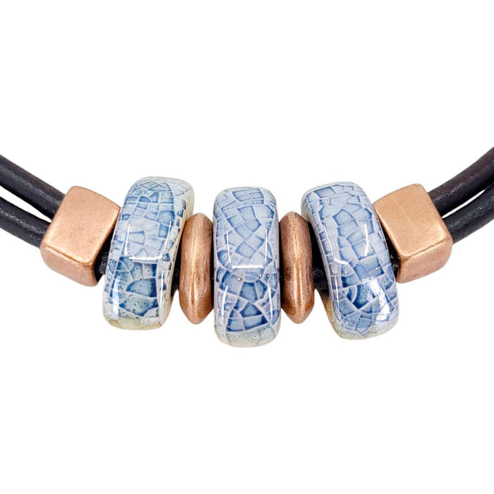 DKD905 $120 - Midnight Sun Reversible Black Copper Ceramic Necklace