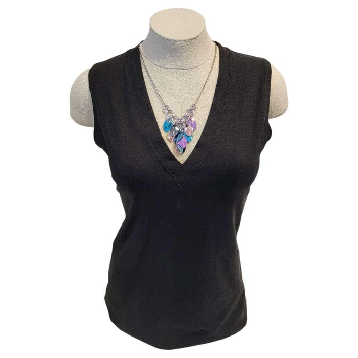 Necklace - Reversible V Feather Cascade (Cosmic Unicorn) by Rebeca Mojica