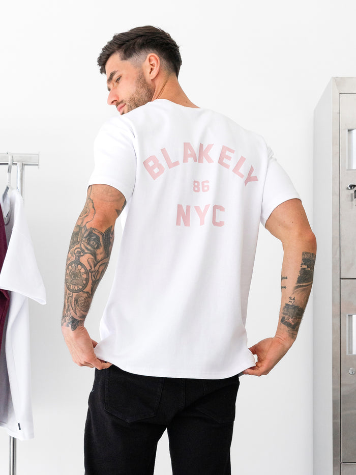 NYC Relaxed T-Shirt - White & Pink