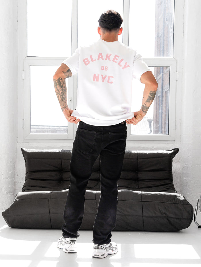 NYC Relaxed T-Shirt - White & Pink