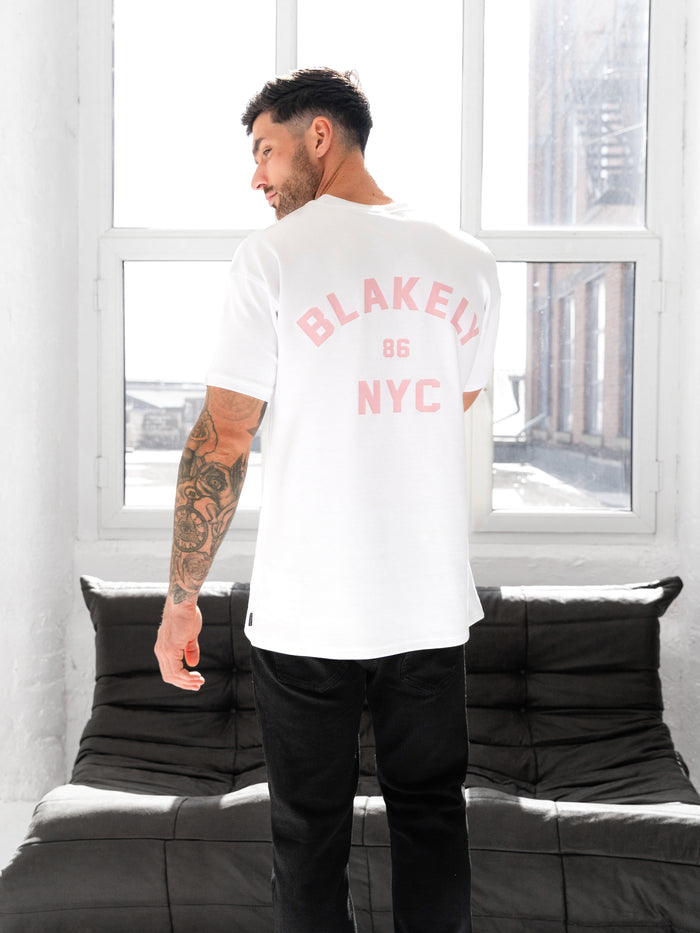 NYC Relaxed T-Shirt - White & Pink