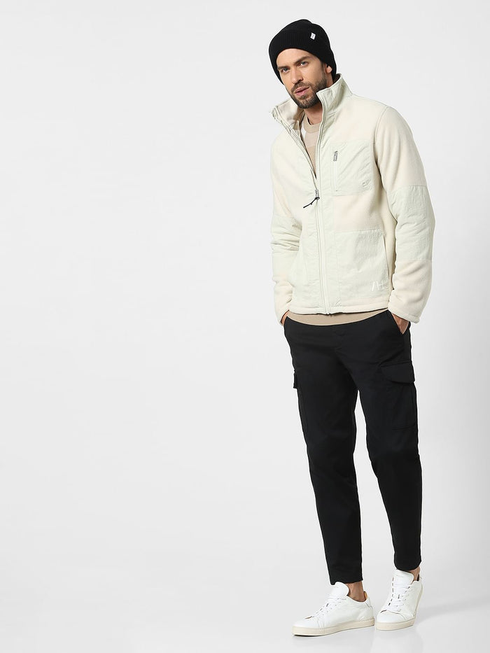 Off-White High Neck Fleece Jacket