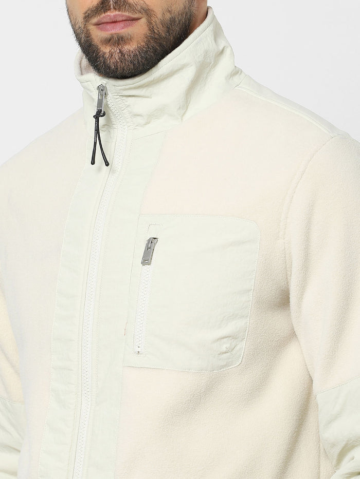 Off-White High Neck Fleece Jacket