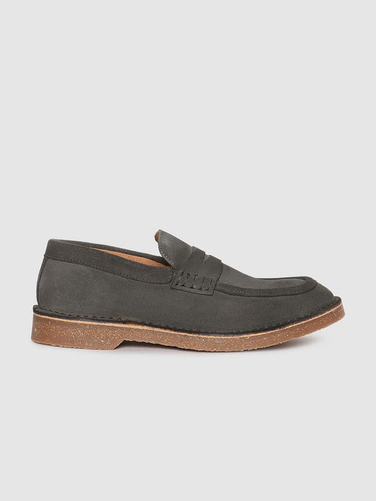 Olive Green Suede Loafers