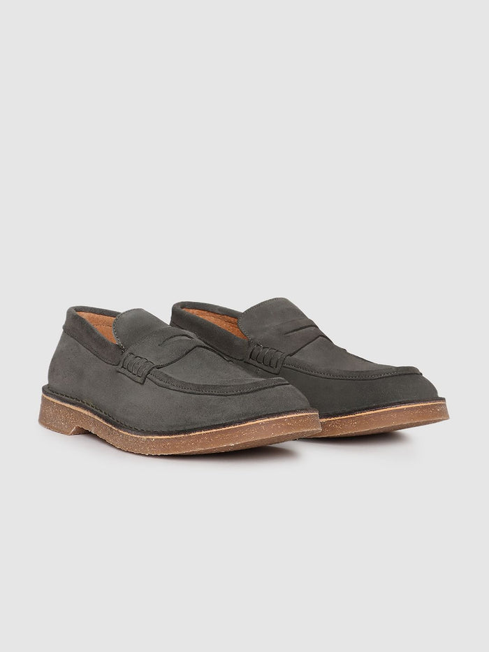 Olive Green Suede Loafers
