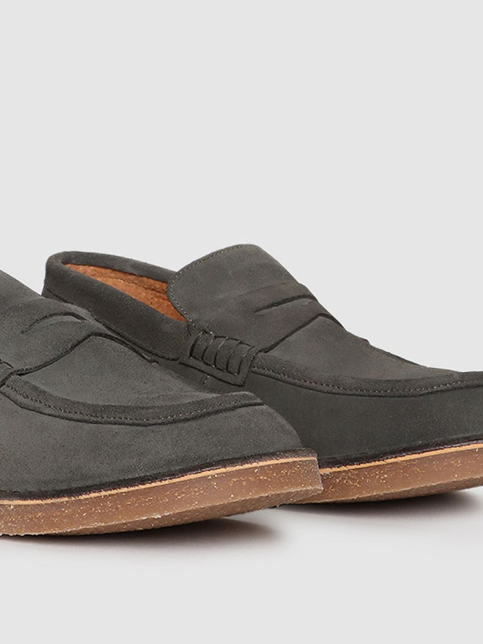 Olive Green Suede Loafers