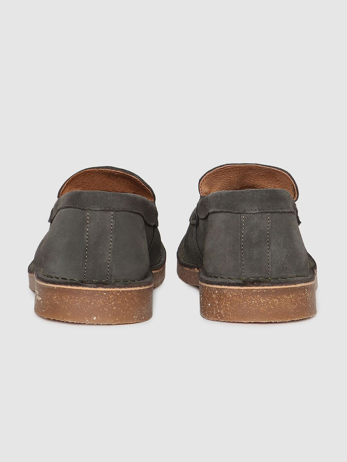 Olive Green Suede Loafers