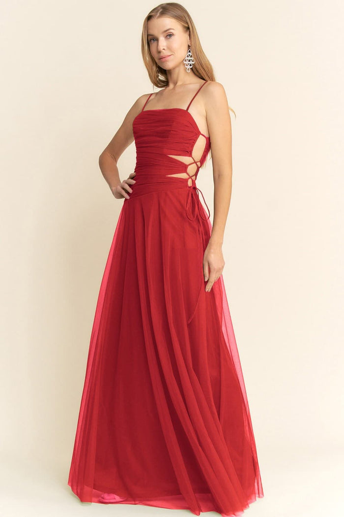 Olivia Tulle Dress in Red