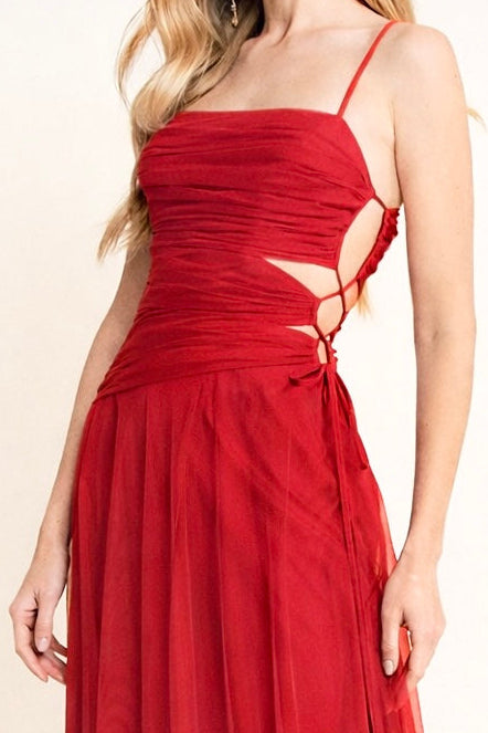 Olivia Tulle Dress in Red