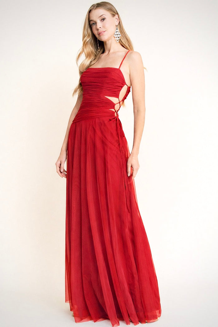 Olivia Tulle Dress in Red