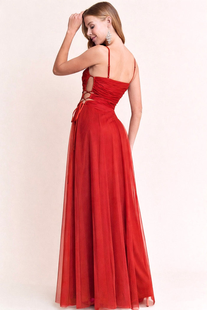 Olivia Tulle Dress in Red