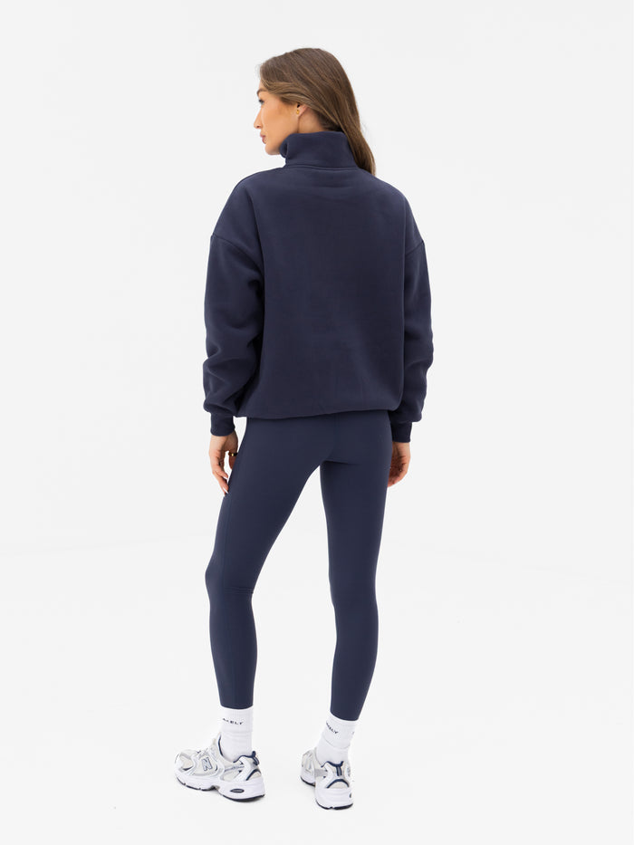 Outline Varsity 1/4 Zip Jumper - True Navy