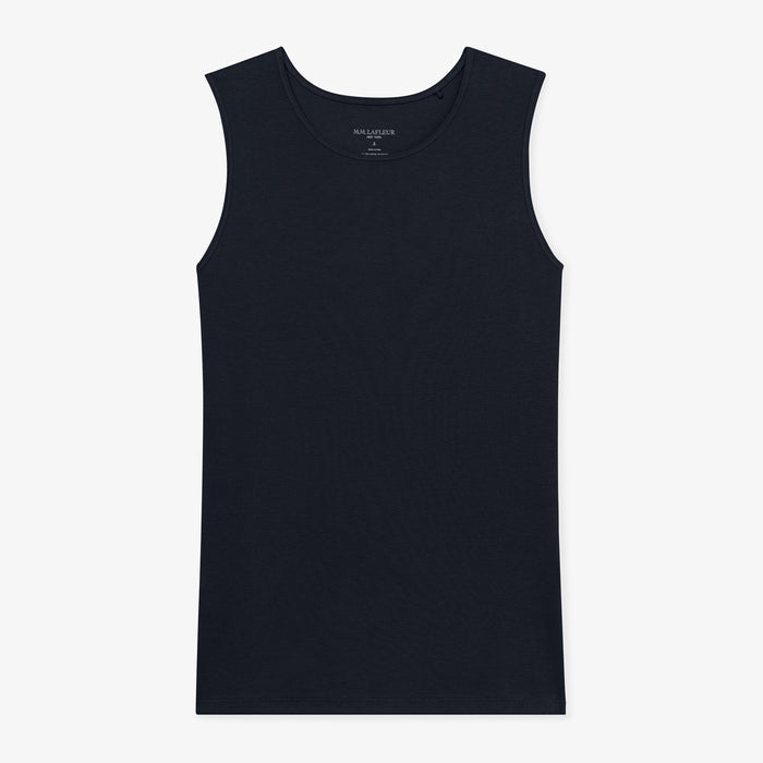 packshot image of the paige tank in galaxy blue