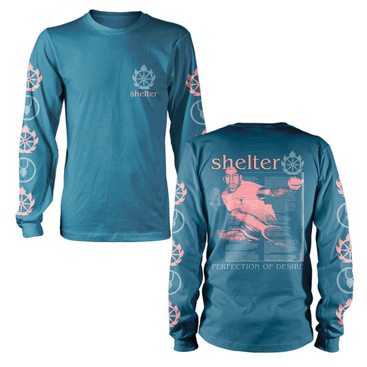 shelter Perfection Of Desire Blue Long Sleeve front and back