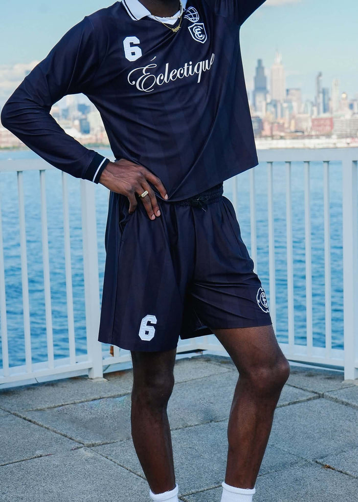 Performance soccer shorts featuring a sleek design and lightweight fabric for comfort and style.