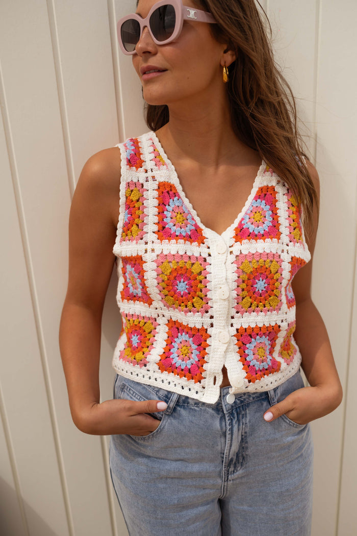 Aimee crochet top detail close-up