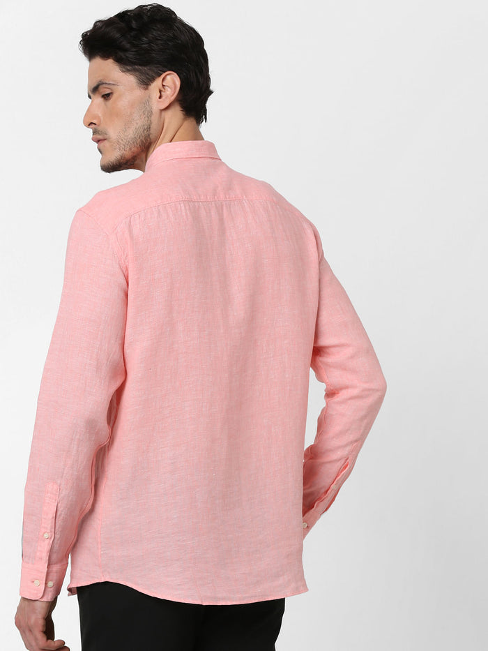 Pink Full Sleeves Linen Shirt