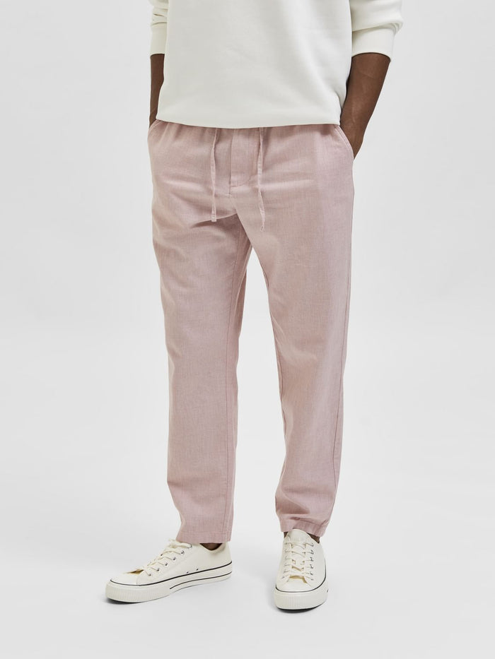 Pink Linen Blend Pants