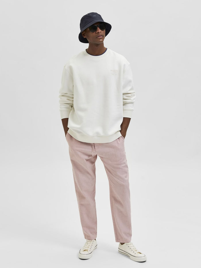 Pink Linen Blend Pants