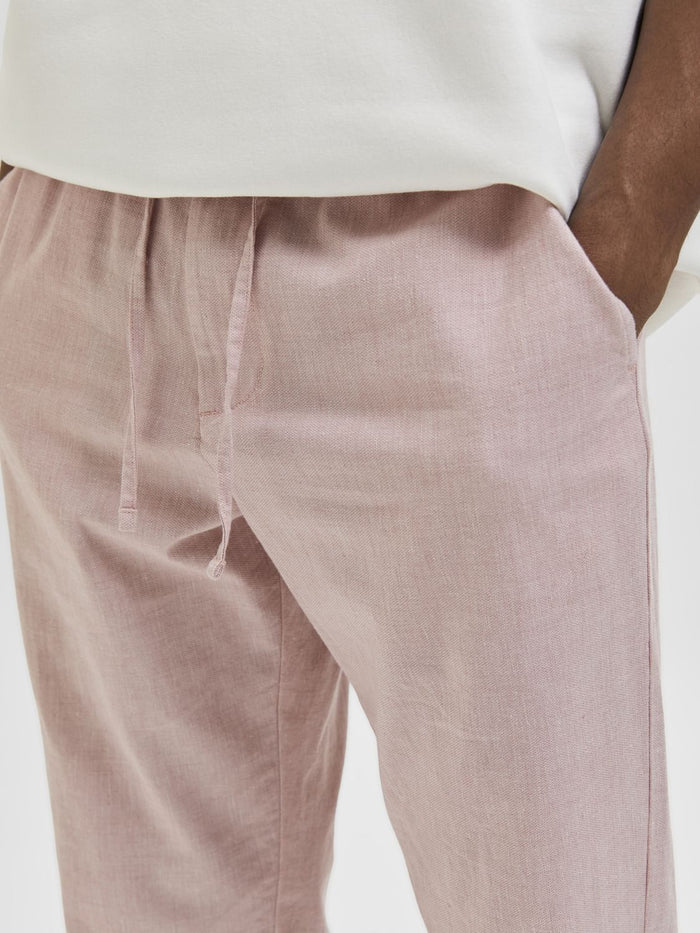 Pink Linen Blend Pants
