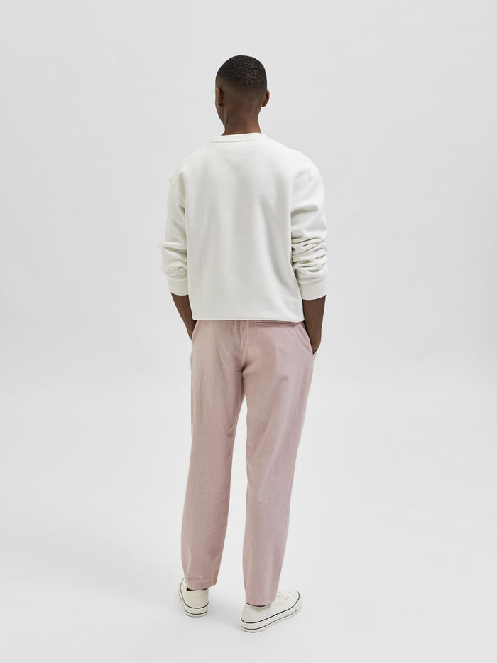 Pink Linen Blend Pants