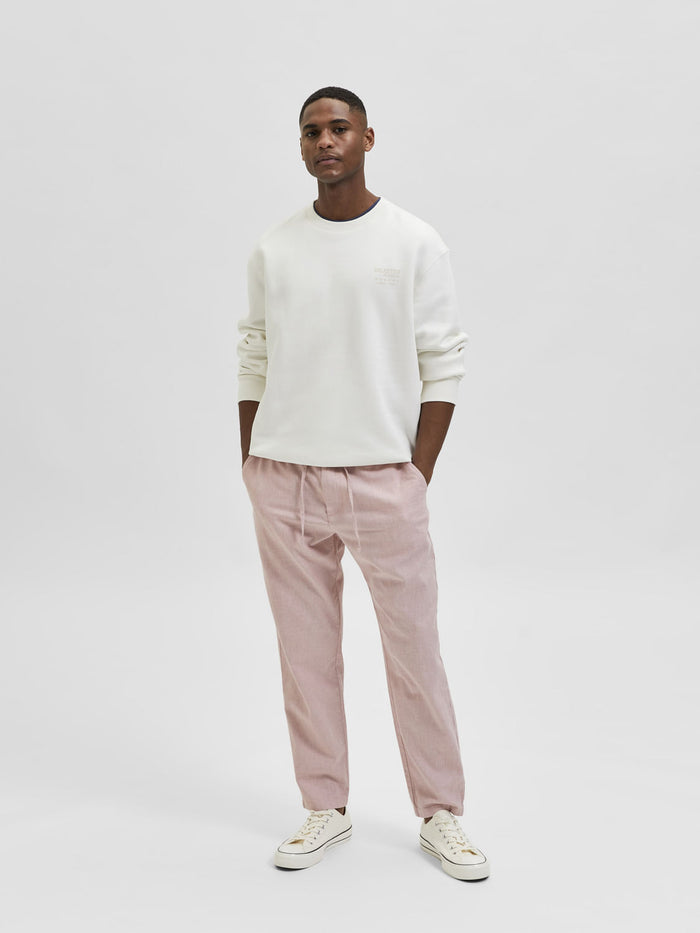 Pink Linen Blend Pants