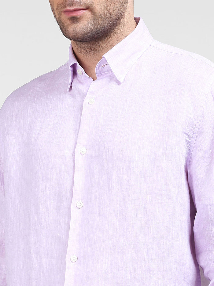 Pink Linen Full Sleeves Shirt