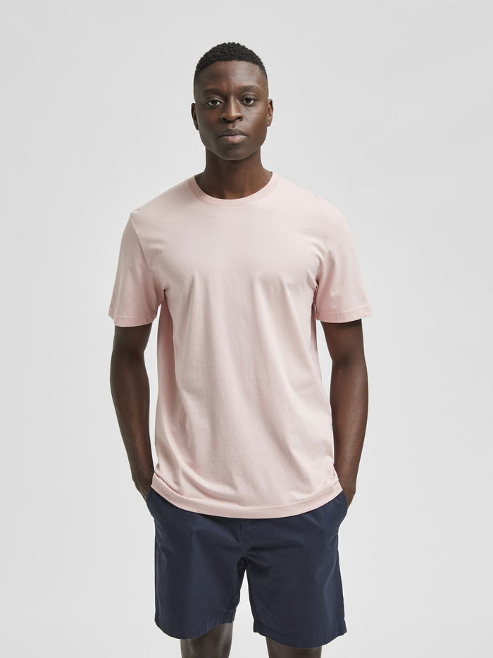 Pink Organic Cotton Crew Neck T-Shirt
