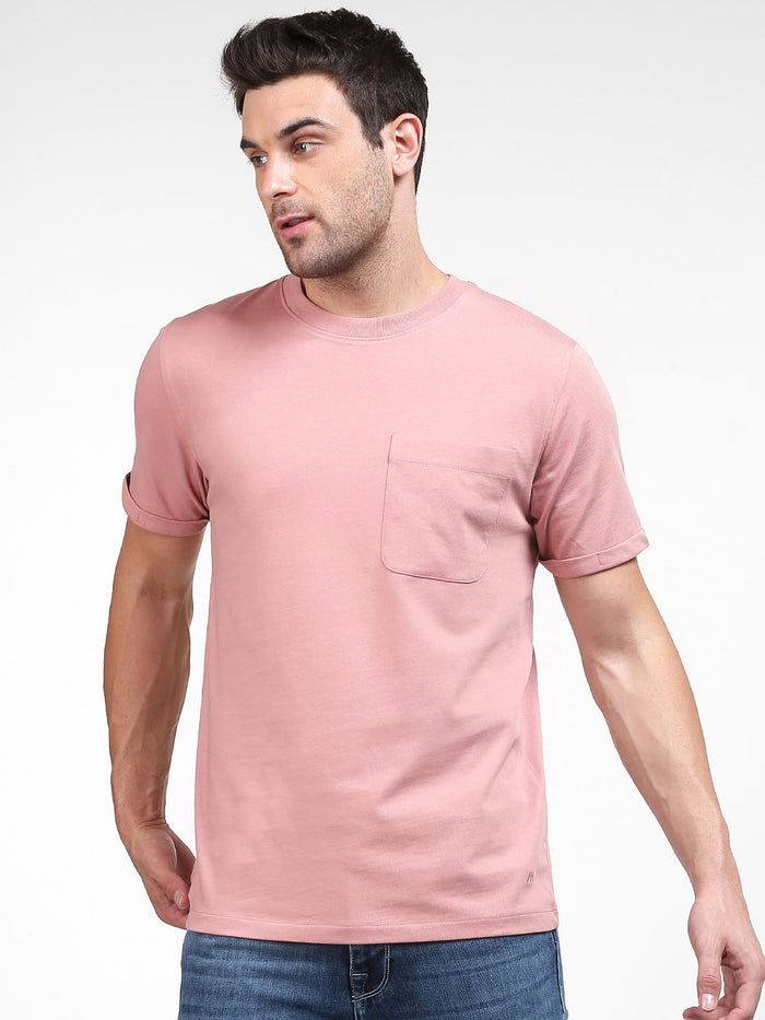 Pink Organic Cotton Crew Neck T-Shirt