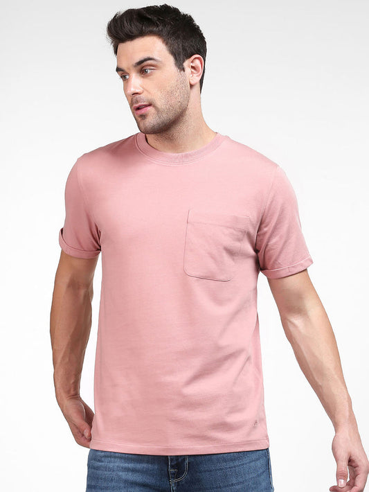 Pink Organic Cotton Crew Neck T-Shirt