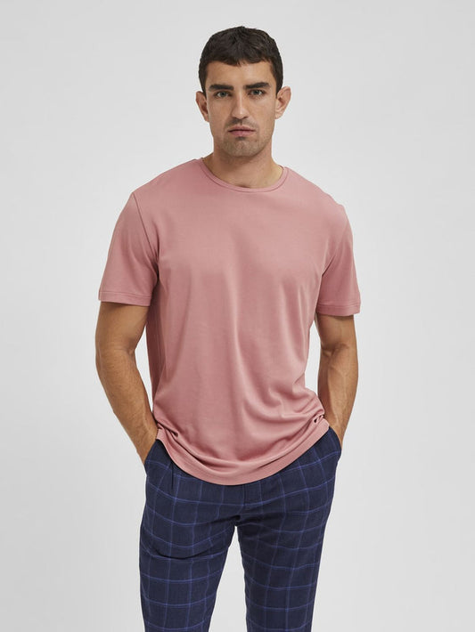 Pink Organic Cotton Crew Neck T-Shirt