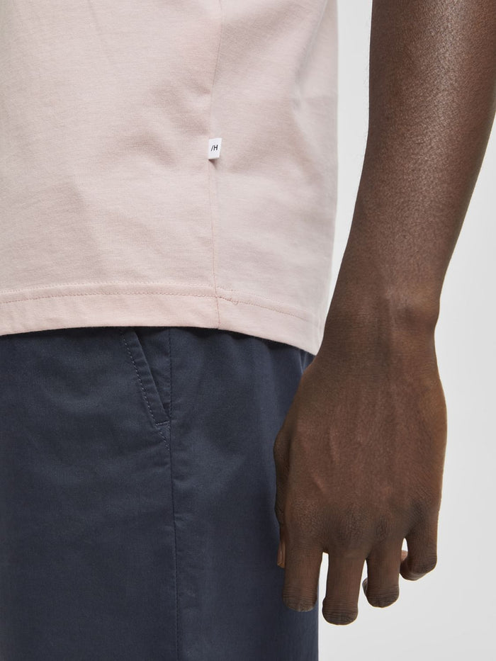 Pink Organic Cotton Crew Neck T-Shirt